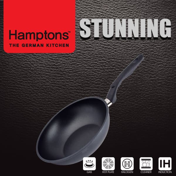 [Hamptons]독일 햄튼 스터닝 다이캐스팅 인덕션 블랙 궁중팬 26cm