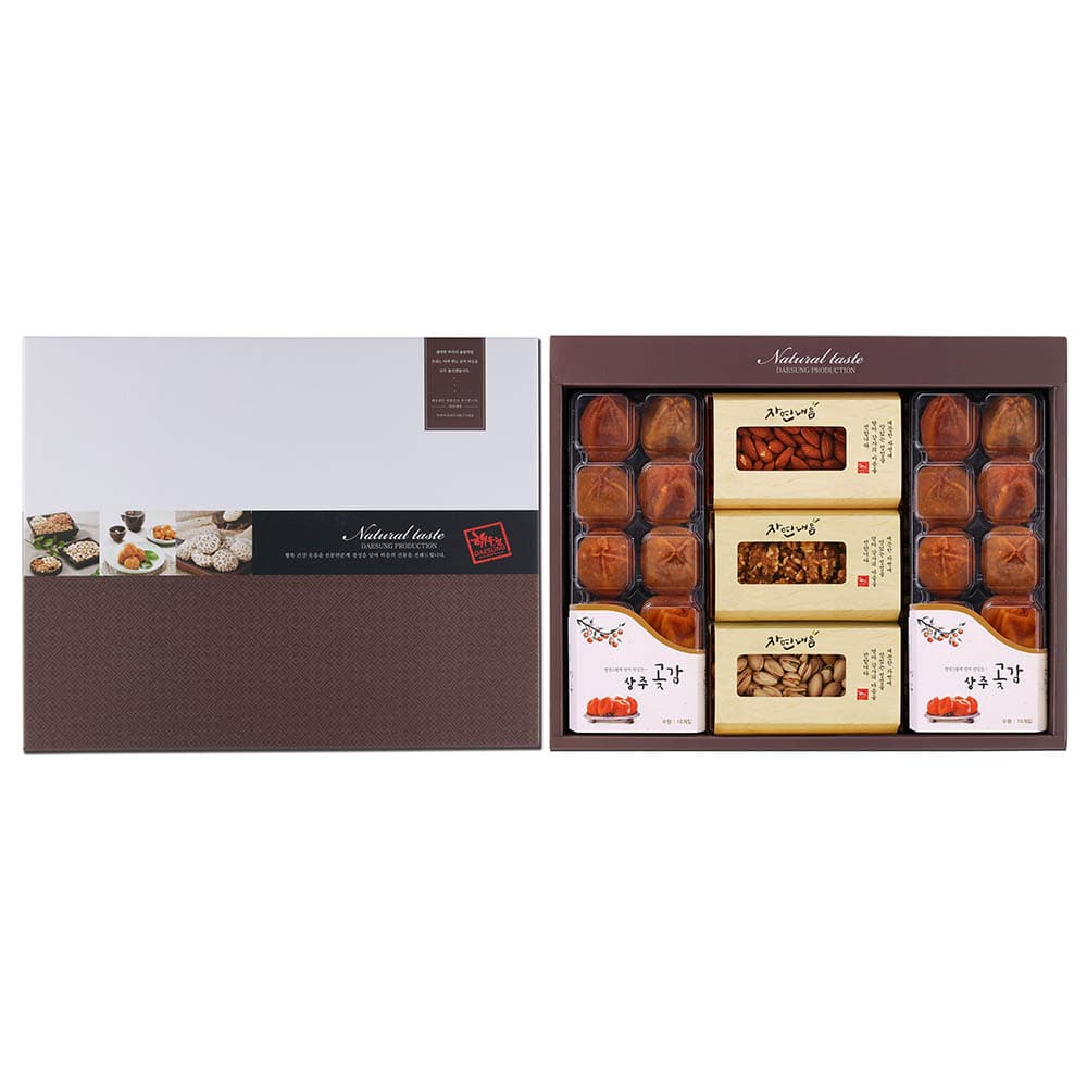 [해울림] 곶감 선물세트 6호(곶감 20과(과당45~50g) / 호두 200g / 아몬드 300g / 피스타치오 230g)