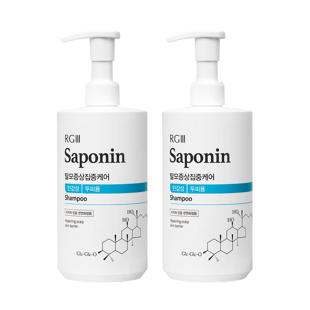 [유통기한할인] 꽃을든남자 RGIII 알지쓰리 사포닌 탈모 샴푸 민감성용 500ml x 2개/24년06월30일까지