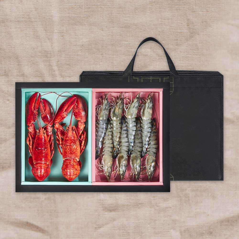[기품맛담] 자숙랍스터/블랙타이거새우 혼합선물세트 1.4kg (자숙랍스터2미,블랙타이거새우 8미)