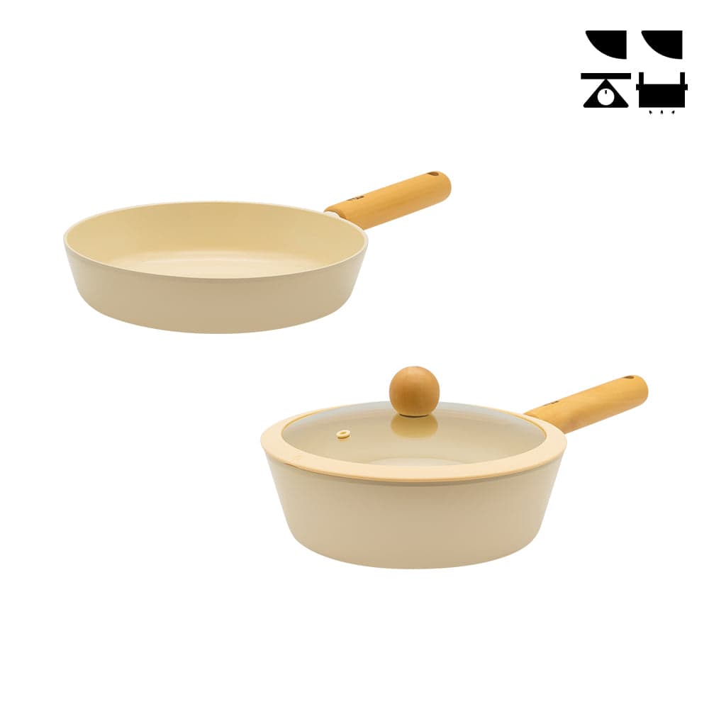[공간주방] 샌디 IH 인덕션 24cm 프라이팬 2종세트(24팬, 24궁중팬)