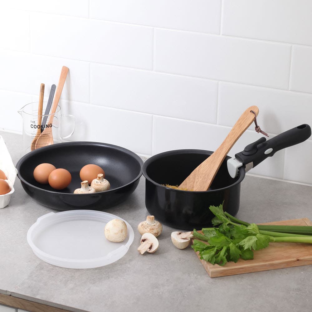 페르비타 이지핸들4p (프라이팬 24cm,냄비 18cm,분리형 손잡이,밀폐뚜껑 18cm)