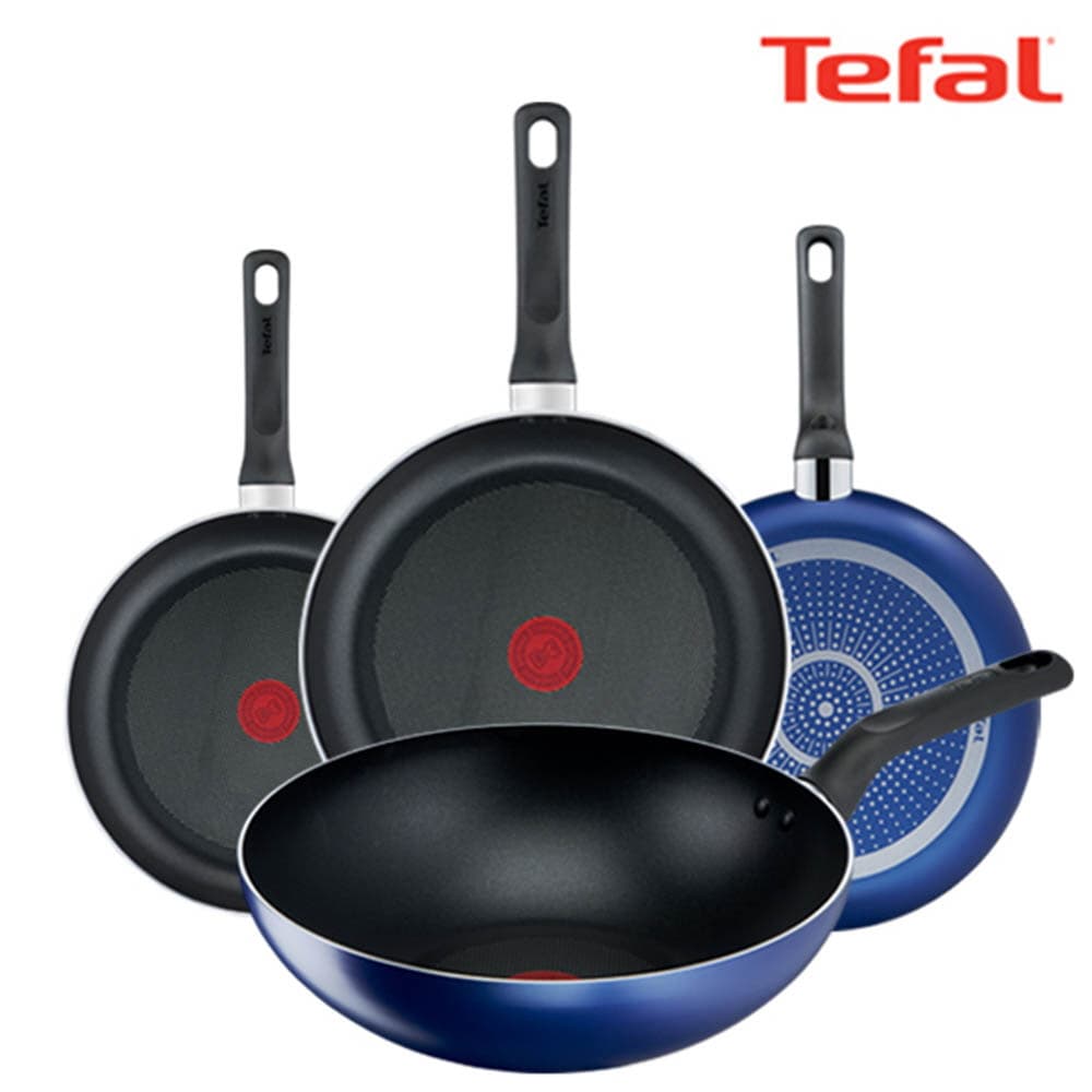 테팔 팬&냄비 PTFE 미드나잇 블루 4종세트 (프라이팬 20cm + 24cm + 26cm + 볶음팬 28cm)