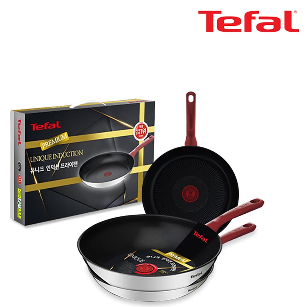 테팔 유니크 인덕션 프리미엄 프라이팬 24cm+26cm+멀티팬 28cm CT1-UQFP2426W28