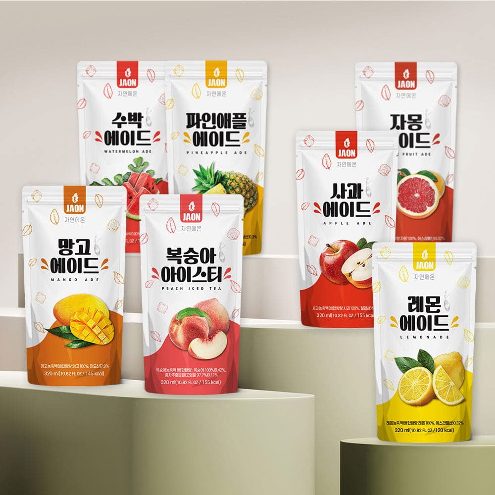 자연에온 파우치 에이드 320ml x 10팩 (편의점 액상 에이드)