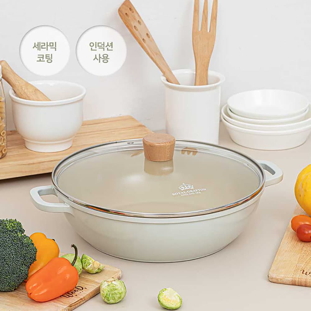 로얄그래프톤 코지 IH 통주물 세라믹냄비 전골32
