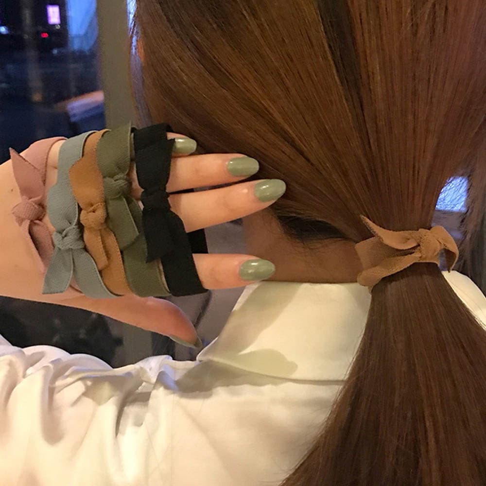 헤어끈 밴드 모음집 _ 심플 미니 리본머리끈 5개 세트