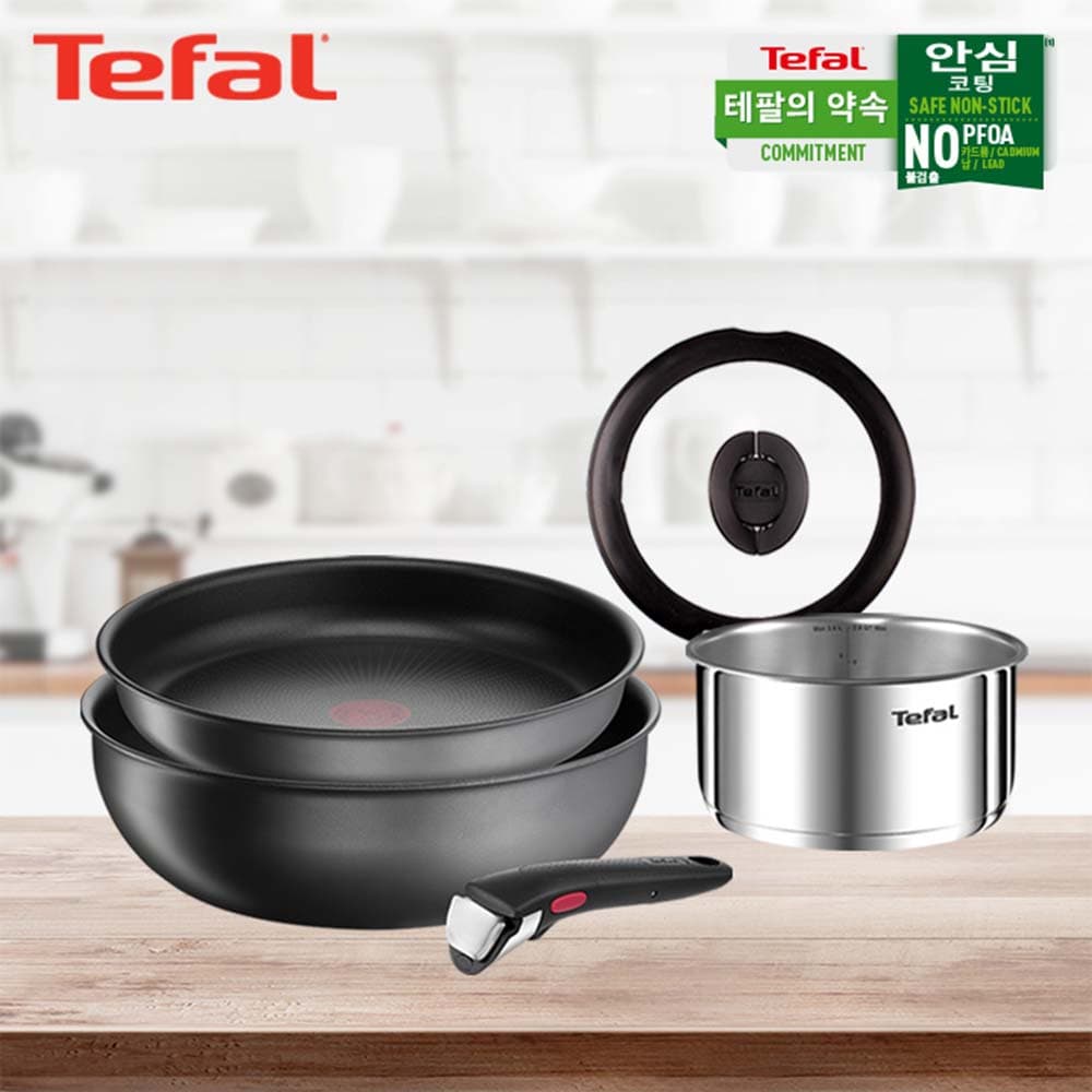 테팔 매직핸즈 인덕션 그레이 블로커 3P 세트+매직핸즈 인덕션 스텐 이모션 냄비 16cm+유리뚜껑 16cm TFC-BLMH3EMMHP6