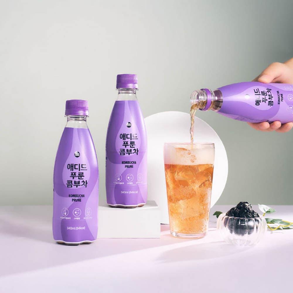 에디드 푸룬 콤부차 주스 스파클링 탄산 쾌변 숙변 장청소 음료 340ml x 6개