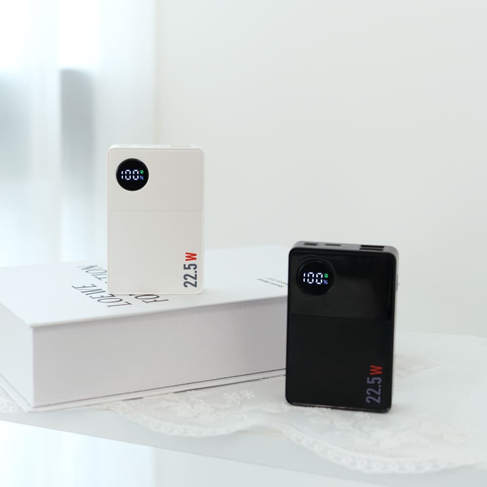 로롬 22.5W 고속충전 LCD 잔량표시 10000mAh 미니 보조배터리