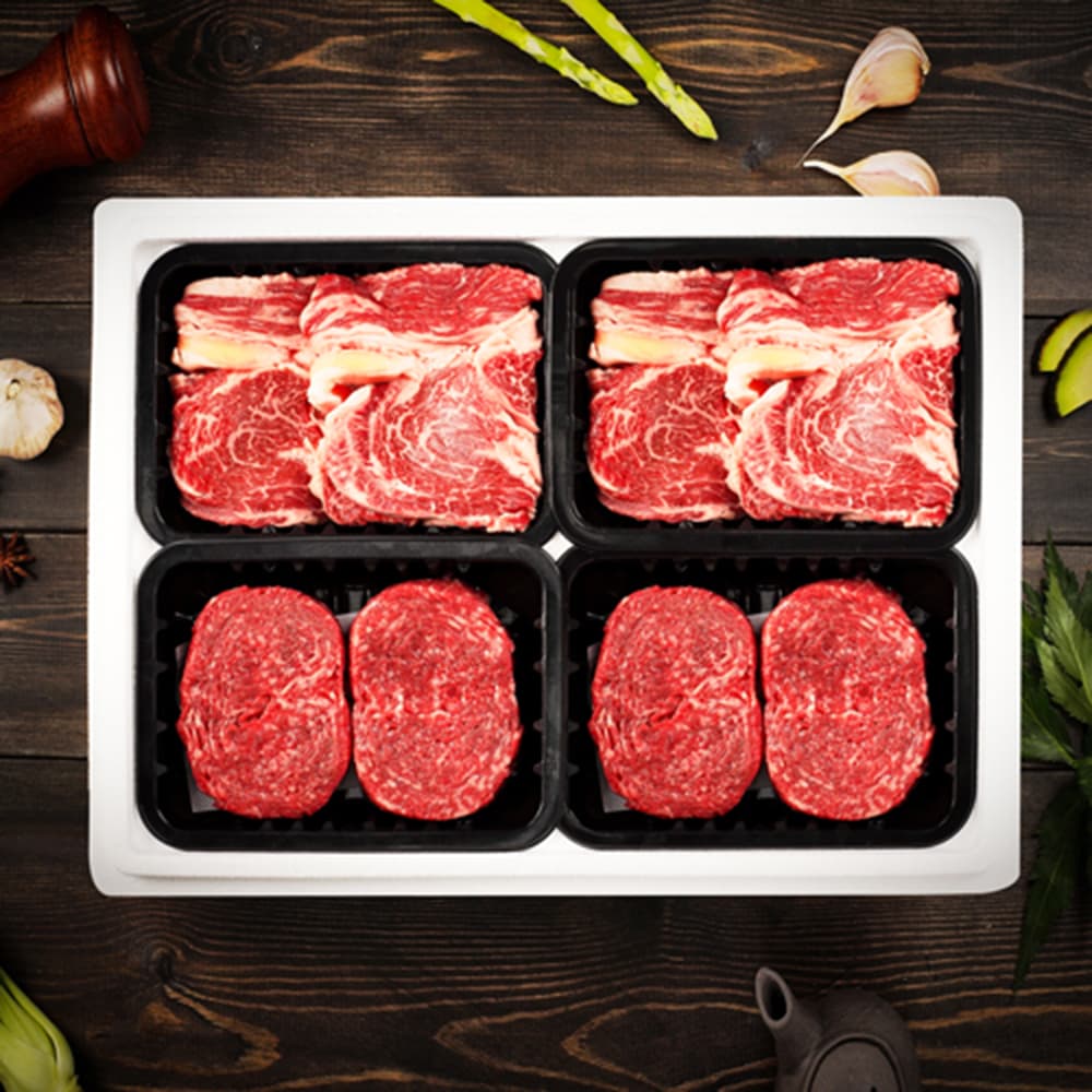 안동바른한우 1등급 한우 구이,정육 가족세트18호 1.1kg (등심250g*2팩,불고기300g*2팩)