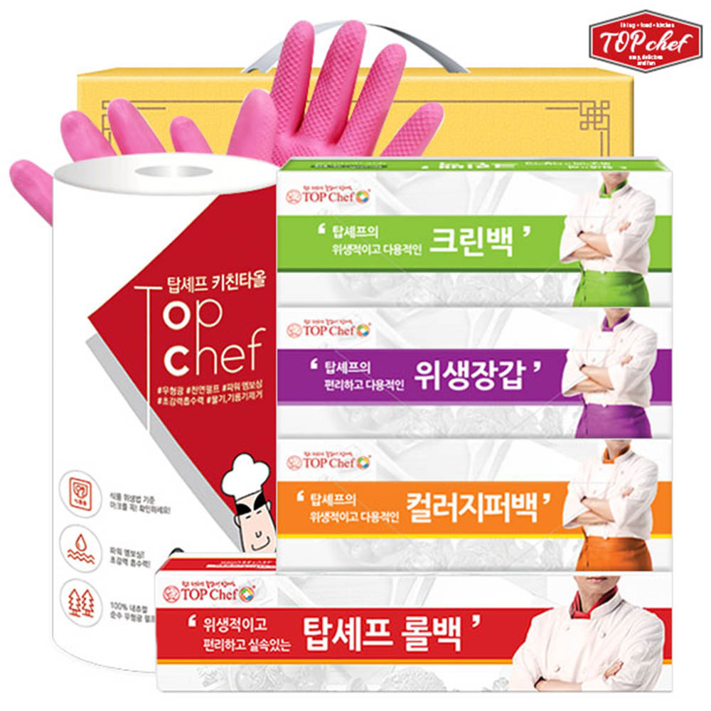 고무장갑32cm 롤백100매 크린백3종 키친타올(6종)대 상세이미지