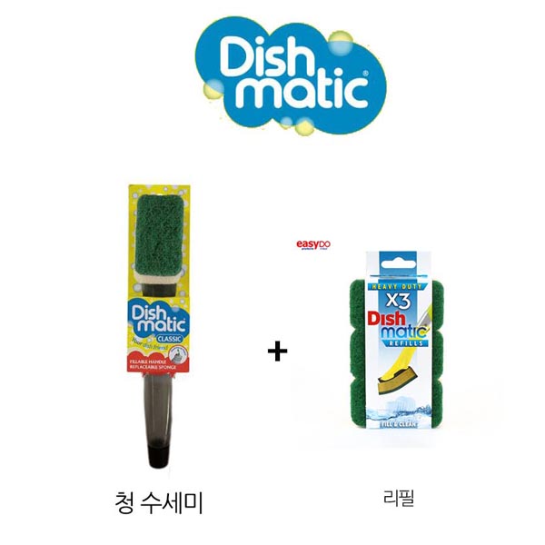 Dishmatic 스폰지수세미 수세미+리필3개 상세이미지