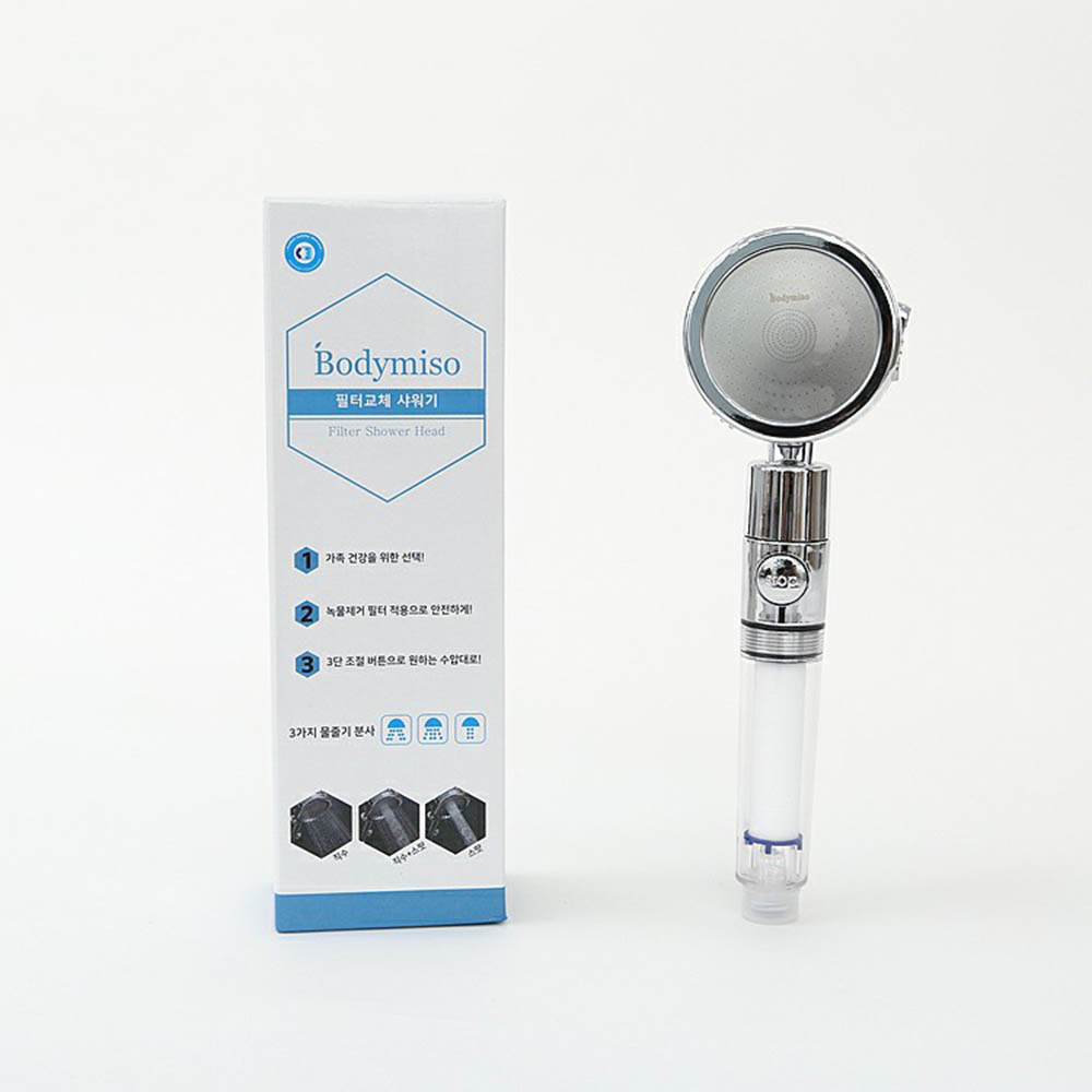 Bodymiso 바디미소 녹물제거 필터샤워기(샤워헤드1pcs+필터1pcs) 상세이미지