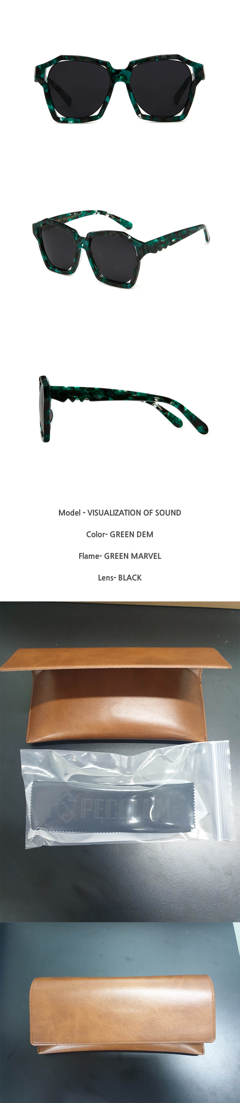 스페쿨룸 선글라스 VISUALIZATION OF SOUND GREEN DEM 상세이미지
