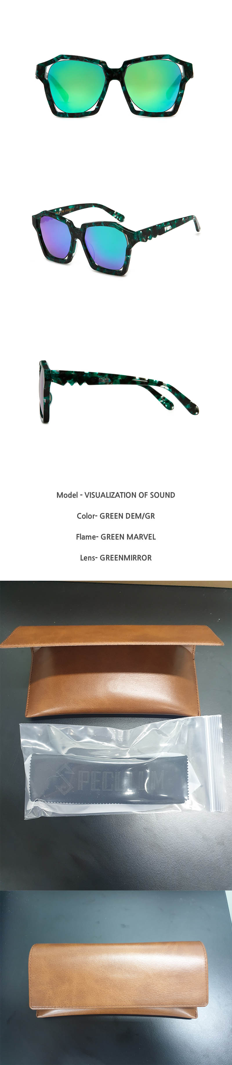 스페쿨룸 선글라스 VISUALIZATION OF SOUND GREEN DEM/GR 상세이미지