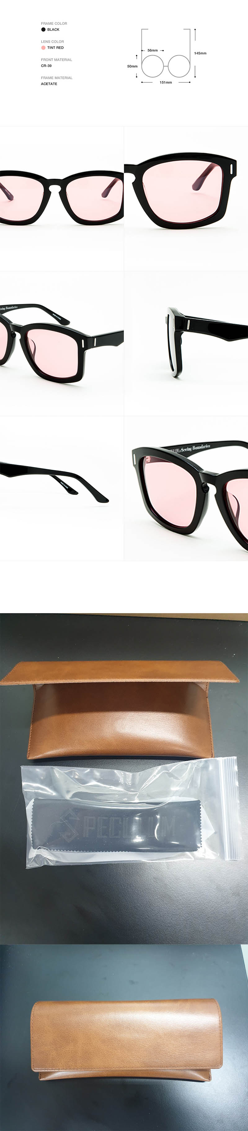 스페쿨룸 선글라스 SW101 BLK (TINT RED) 상세이미지