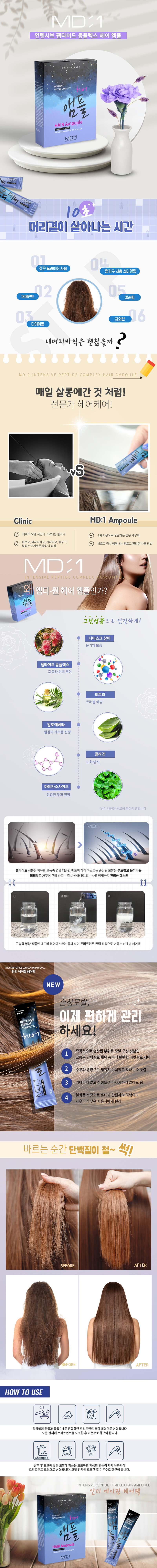 엠디-원 인텐시브 펩타이드 콤플렉스 헤어 앰플10ml x 20EA 상세이미지