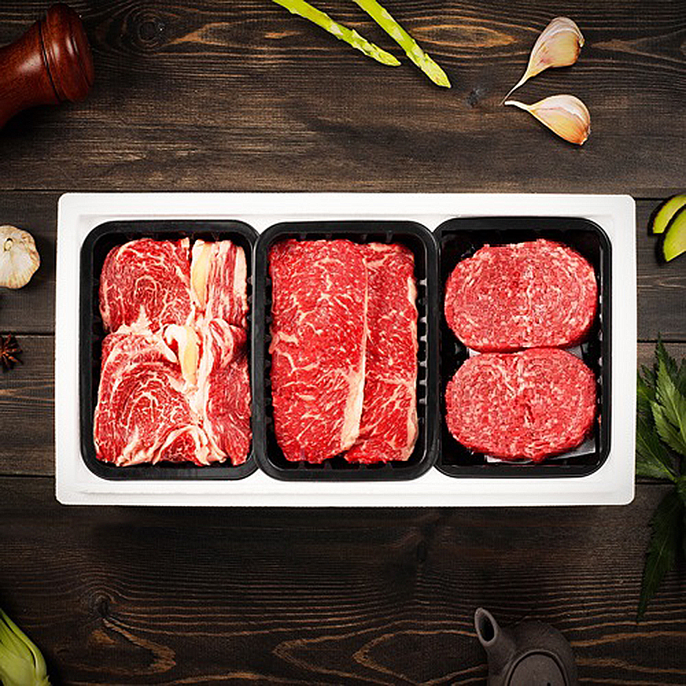 안동바른한우 1등급 한우 가족 실속세트8호 1.0kg(등심300g,채끝300g,불고기400g) 상세이미지