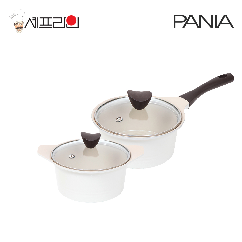 셰프라인 페니아(pania) 인덕션 IH 크림세라믹냄비 2종세트 (18편수+16양수) 상세이미지