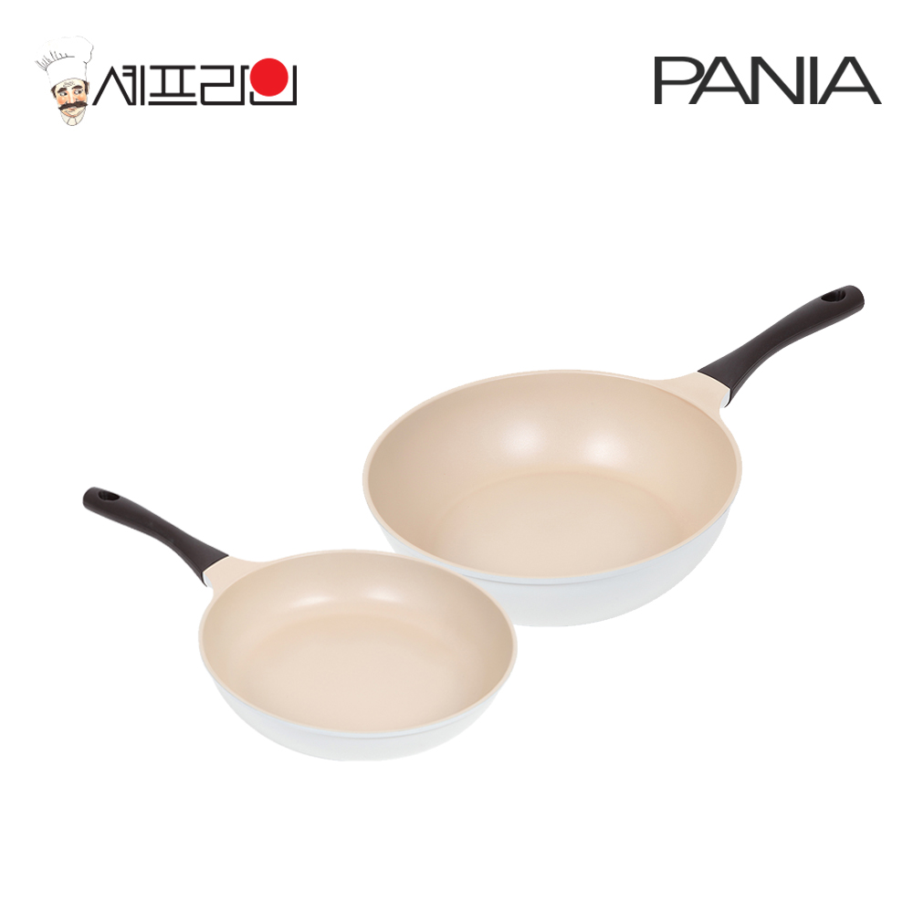 셰프라인 페니아(pania) 인덕션 IH 크림후라이팬 2종세트(28+28궁) 상세이미지
