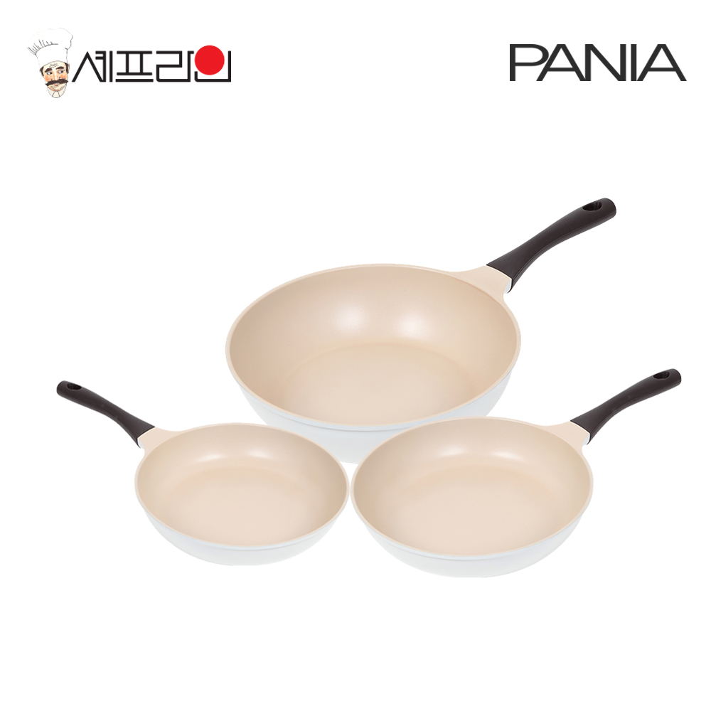 셰프라인 페니아(pania) 인덕션 IH 크림후라이팬 3종세트(20+24+28궁) 상세이미지