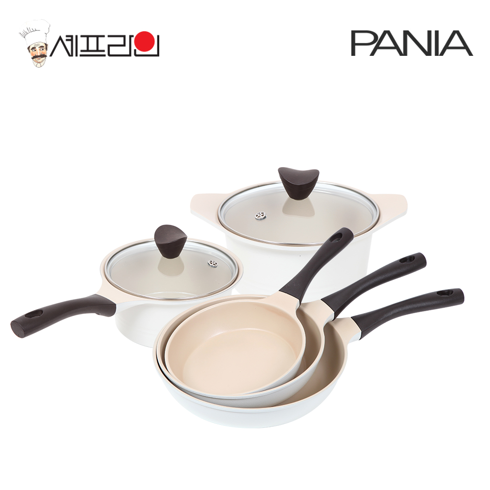 셰프라인 페니아(pania) 인덕션 IH 크림후라이팬,냄비 5종세트(20+24+28+20양+24양) 상세이미지