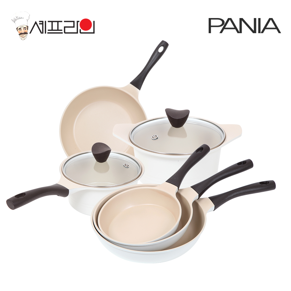 셰프라인 페니아(pania) 인덕션 IH 크림후라이팬,냄비 6세트(20+24+28+16양+20양+24양) 상세이미지