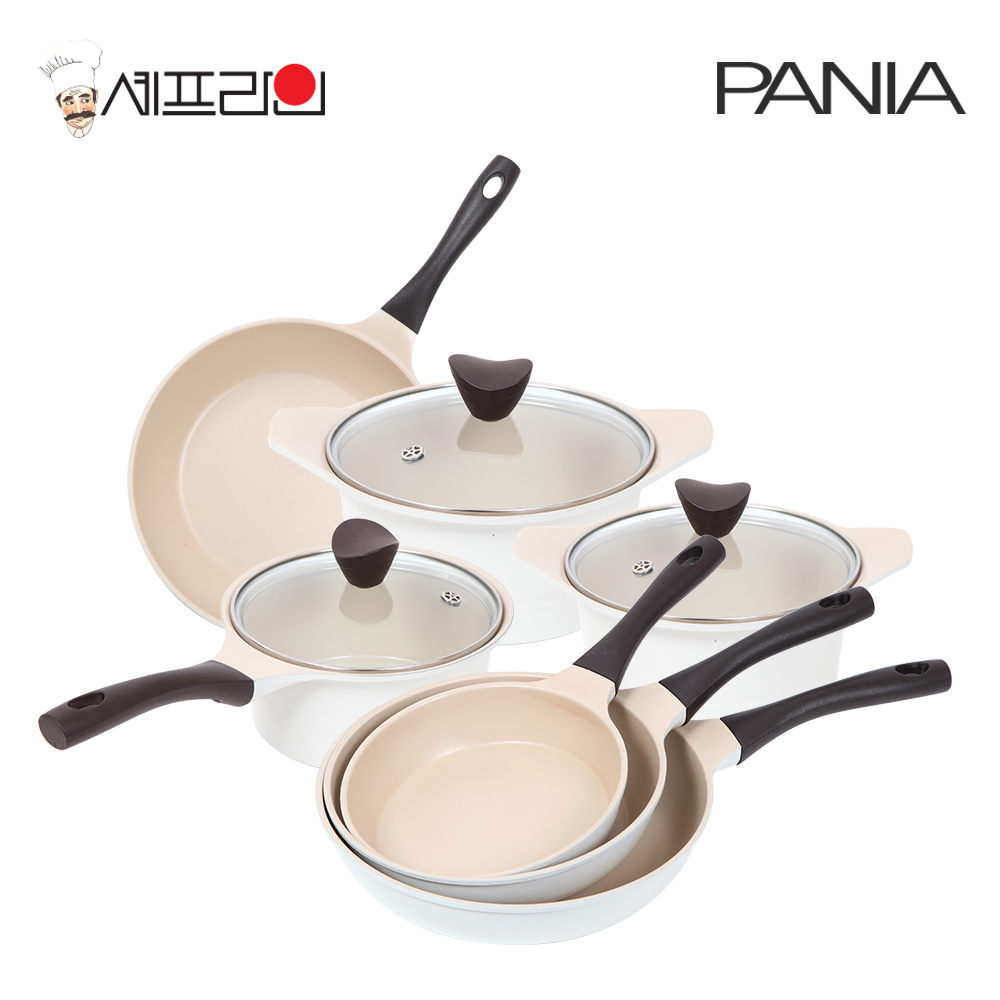 셰프라인 페니아(pania) 인덕션 IH 크림후라이팬,냄비 7세트(20+24+28+28궁+16양+18편+24양) 상세이미지