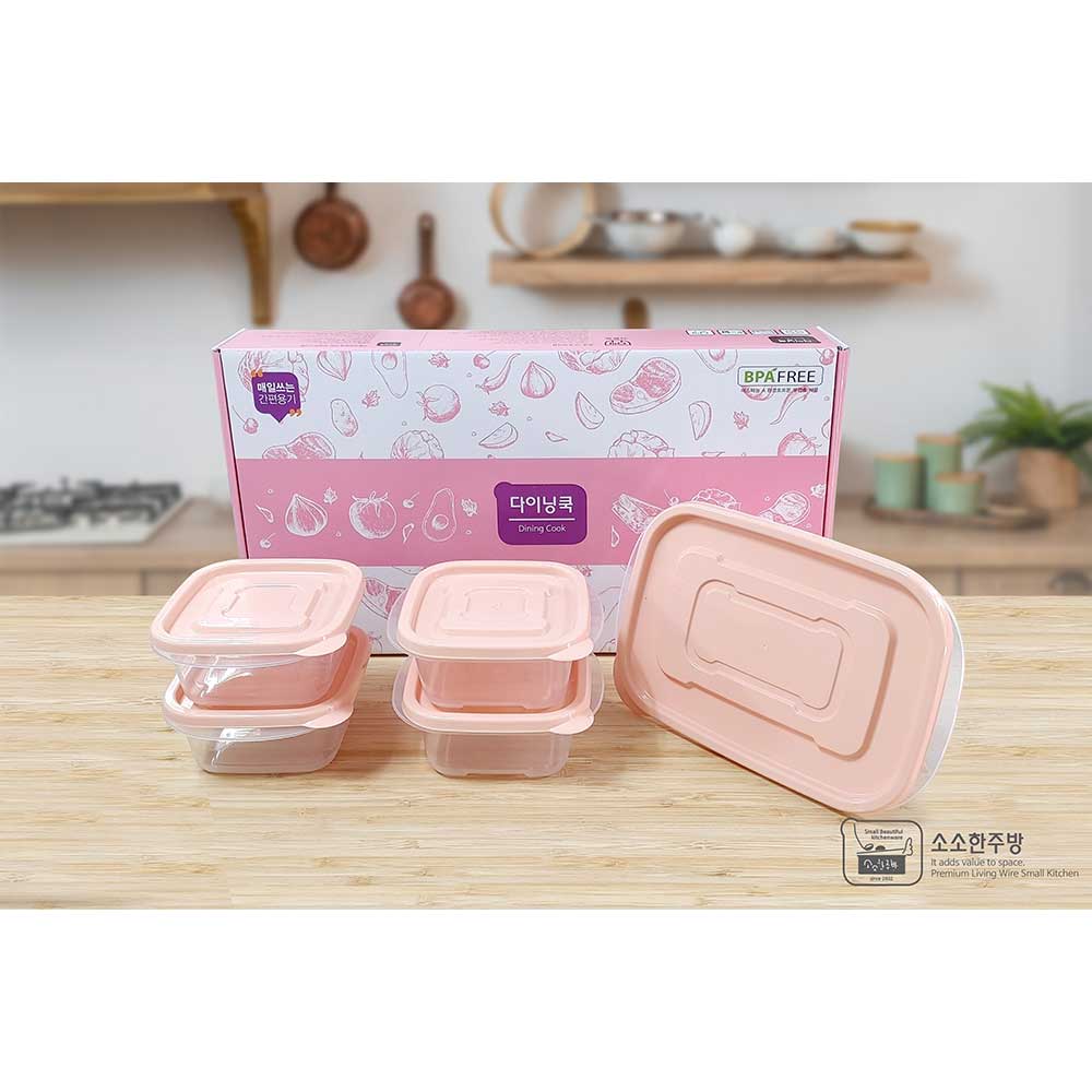 다이닝쿡 다용도 멀티팩 다이닝쿡 5종 (직사각 270mlX4개,정사각 890ml) 상세이미지