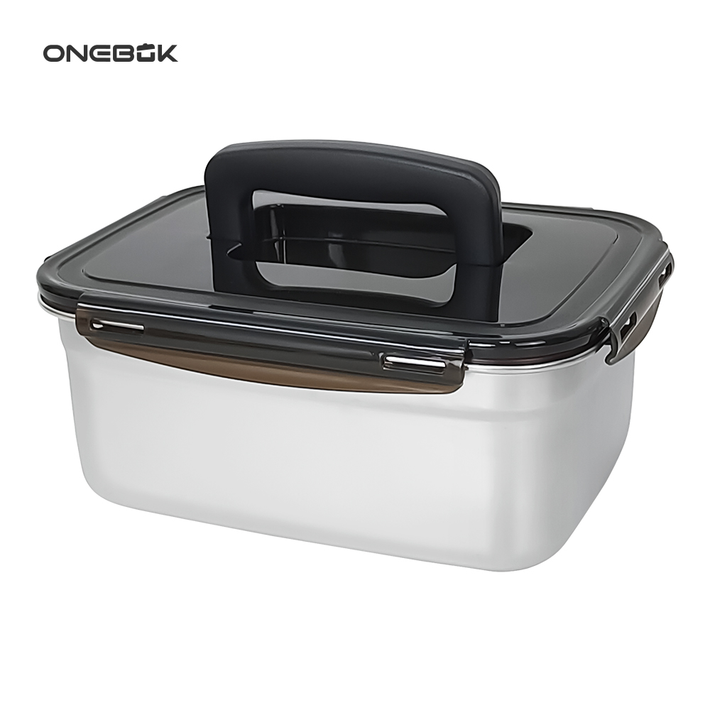 ONEBOK 스테인레스 밀폐용기 손잡이형 3500ml 상세이미지