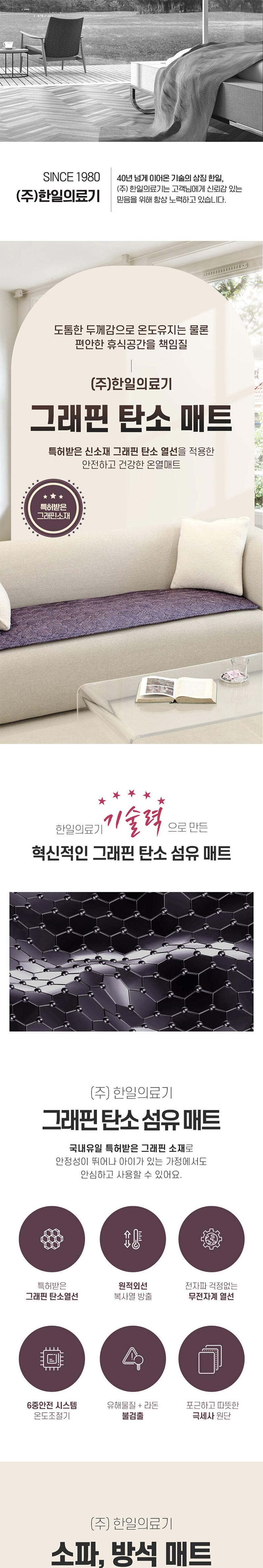 한일의료기 실리콘열선 2인용 전기방석 SIM-S200 상세이미지